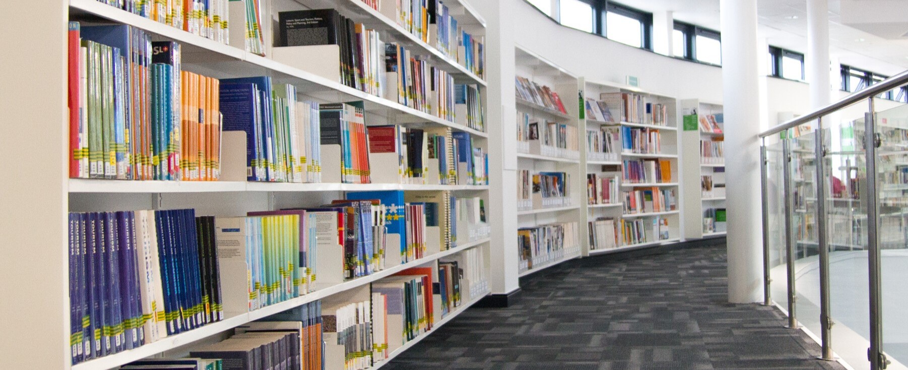 banner image showing a library shelf
