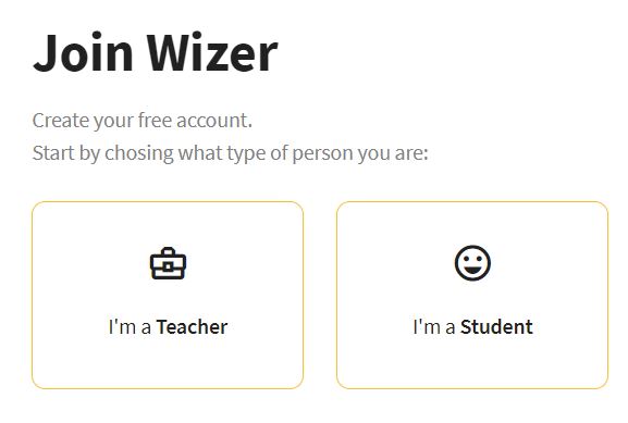 Join Wizerv - I'm a Student button