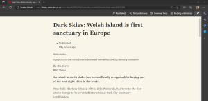 Screenshot showing full screen Immersive reader on in Edge browser.